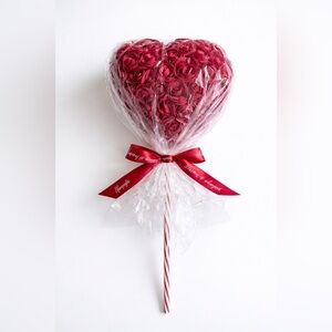 Decorative Heart-Shaped Lollipop Rose Flowers Red Valentine Gift Non-Edible New